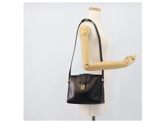 GUCCI Shoulder Bag Leather Black Gold - view 24