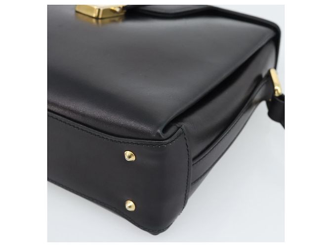 GUCCI Shoulder Bag Leather Black Gold - view 9