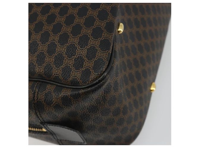 Céline CELINE Macadam Canvas Hand Bag PVC Leather Black Gold - vista 17