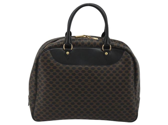Céline CELINE Macadam Canvas Hand Bag PVC Leather Black Gold - vista 2