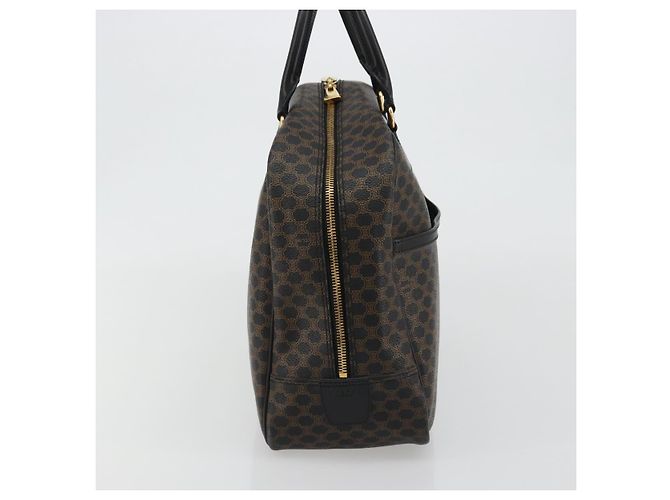 Céline CELINE Macadam Canvas Hand Bag PVC Leather Black Gold - vista 4