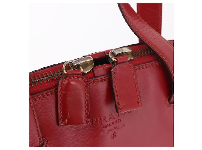 PRADA Hand Bag Leather Red Gold - vista 10