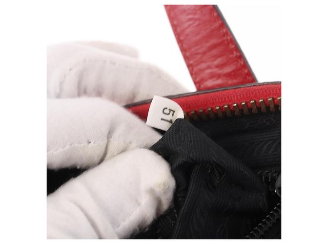 PRADA Hand Bag Leather Red Gold - vista 12