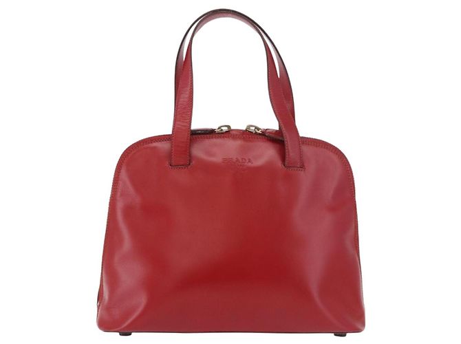 PRADA Hand Bag Leather Red Gold - vista 13