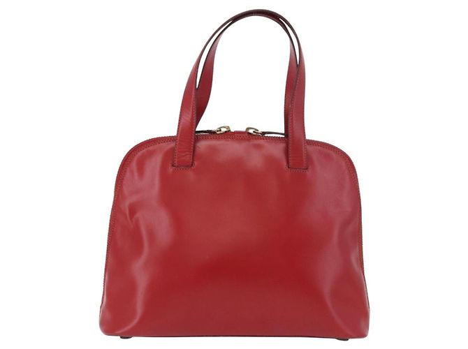 PRADA Hand Bag Leather Red Gold - vista 2