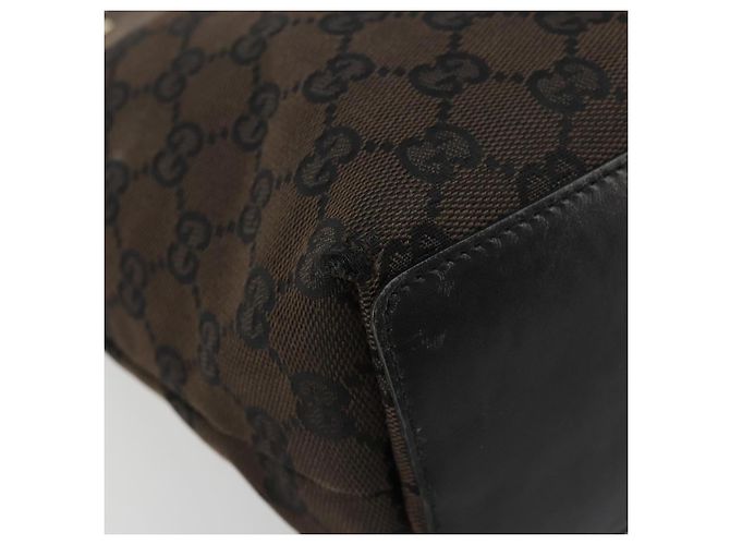 GUCCI GG Canvas Hand Bag Black Gold 002 1099 - vista 13
