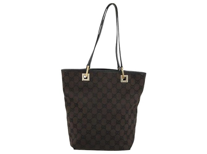 GUCCI GG Canvas Hand Bag Black Gold 002 1099 - vista 2