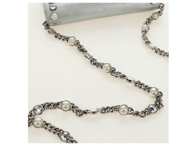 Miu Miu Shoulder Bag Leather Silver - vista 11