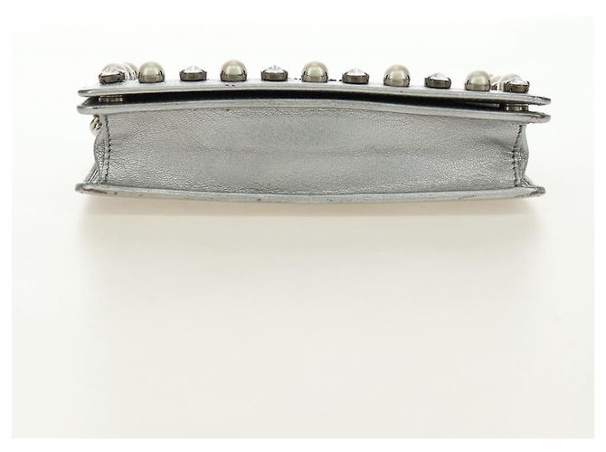Miu Miu Shoulder Bag Leather Silver - vista 13