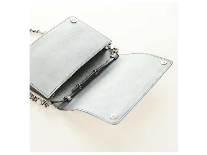 Miu Miu Shoulder Bag Leather Silver - vista 19