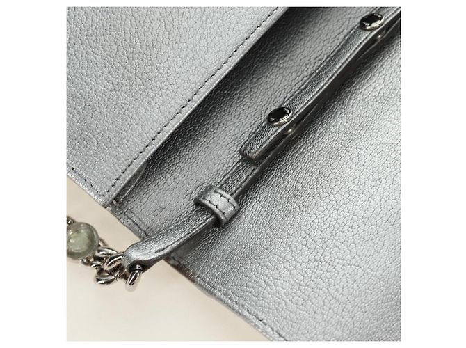 Miu Miu Shoulder Bag Leather Silver - vista 21