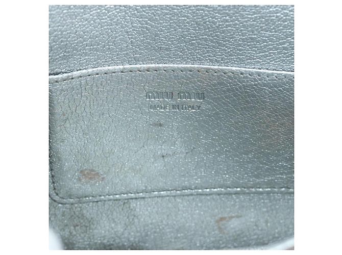 Miu Miu Shoulder Bag Leather Silver - vista 22