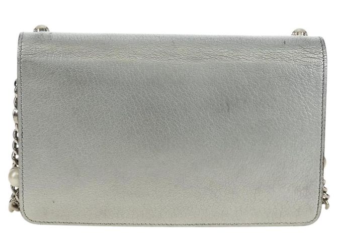 Miu Miu Shoulder Bag Leather Silver - vista 3
