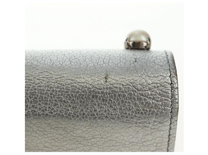 Miu Miu Shoulder Bag Leather Silver - vista 4
