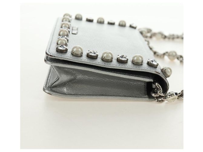 Miu Miu Shoulder Bag Leather Silver - vista 6