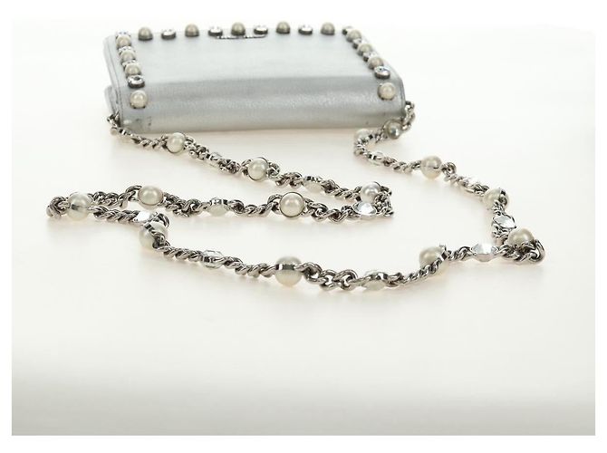 Miu Miu Shoulder Bag Leather Silver - vista 8