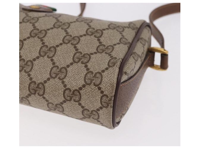 GUCCI GG Supreme Web Sherry Line Bag PVC Beige Gold 89 02 018 - vista 11