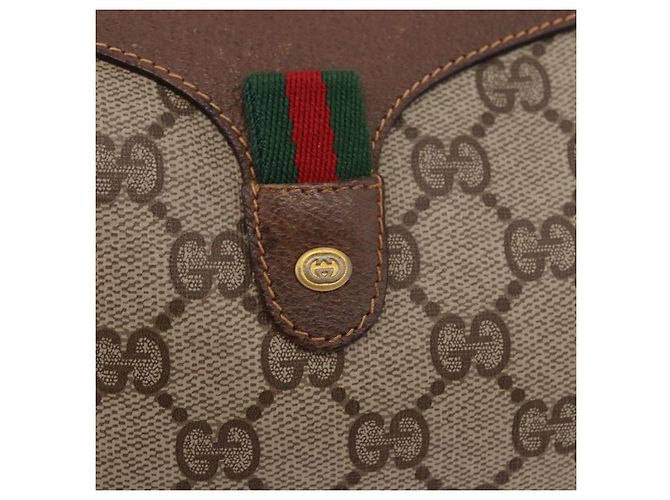 GUCCI GG Supreme Web Sherry Line Bag PVC Beige Gold 89 02 018 - vista 14