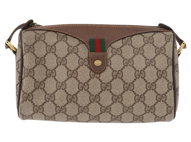 GUCCI GG Supreme Web Sherry Line Bag PVC Beige Gold 89 02 018 - vista 2