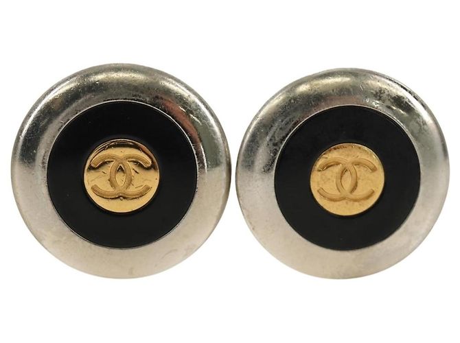 CHANEL COCO Mark Earring metal Silver tone CC - vista 2