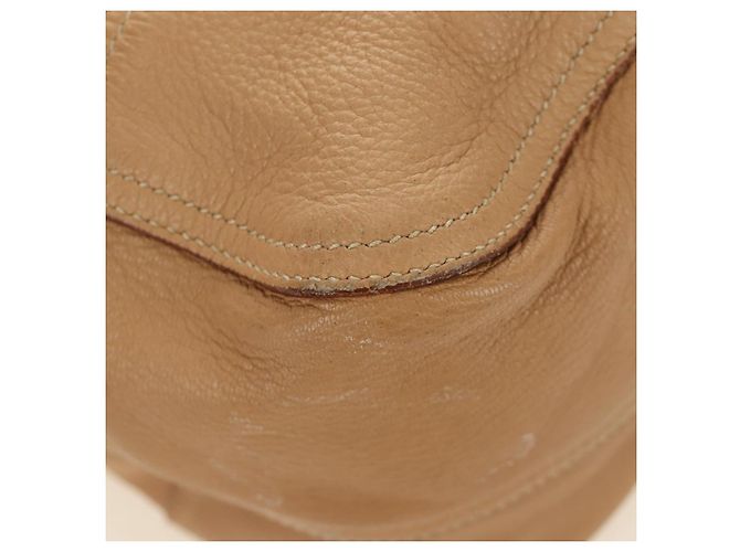 PRADA Tote Bag Leather Beige Gold - vista 13