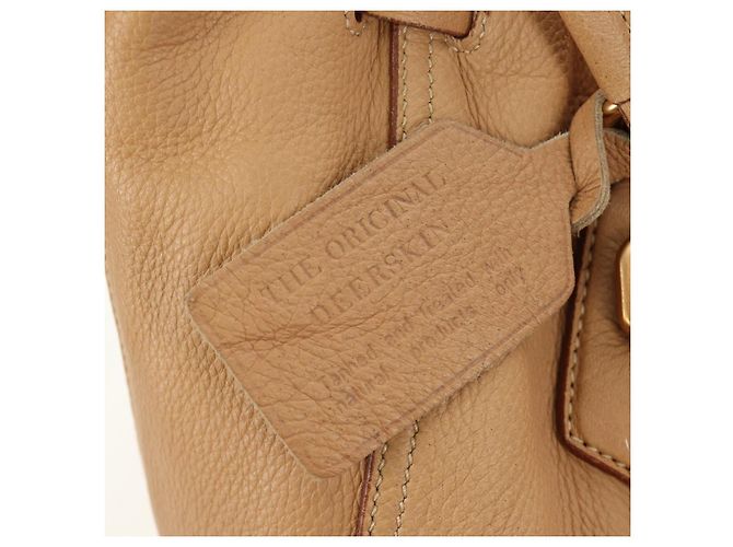 PRADA Tote Bag Leather Beige Gold - vista 19
