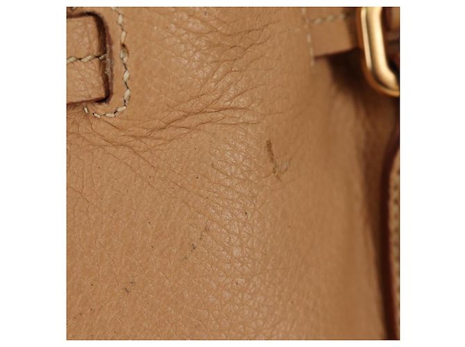 PRADA Tote Bag Leather Beige Gold - vista 5
