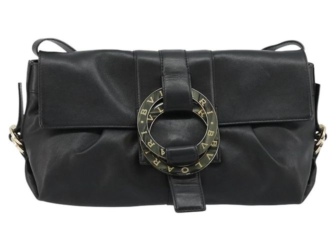 Bulgari BVLGARI Chandra Shoulder Bag Leather Black Gold - vista 2