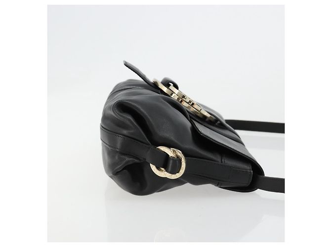 Bulgari BVLGARI Chandra Shoulder Bag Leather Black Gold - vista 4