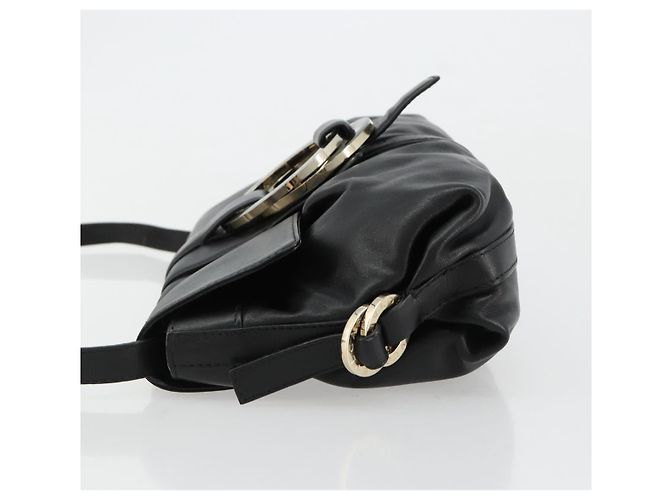 Bulgari BVLGARI Chandra Shoulder Bag Leather Black Gold - vista 5