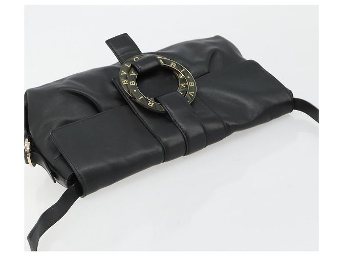 Bulgari BVLGARI Chandra Shoulder Bag Leather Black Gold - vista 6