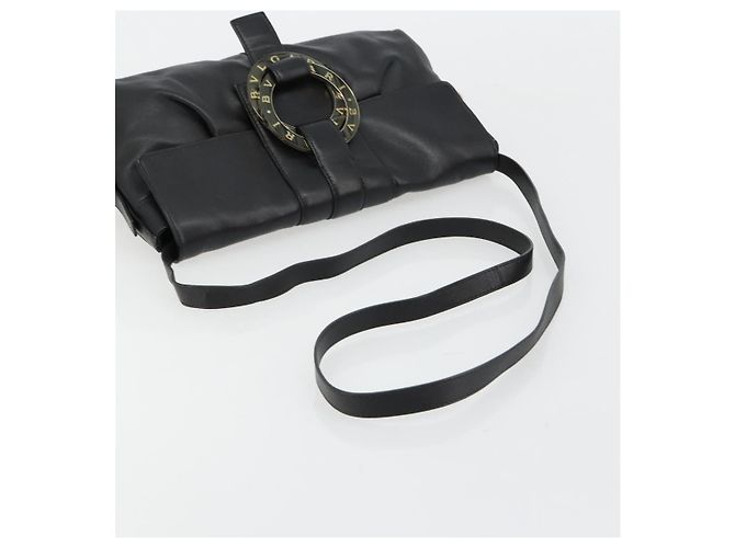 Bulgari BVLGARI Chandra Shoulder Bag Leather Black Gold - vista 7