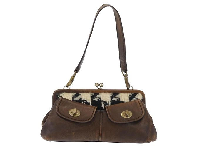 Miu Miu Hand Bag Leather Brown Silver - vista 2
