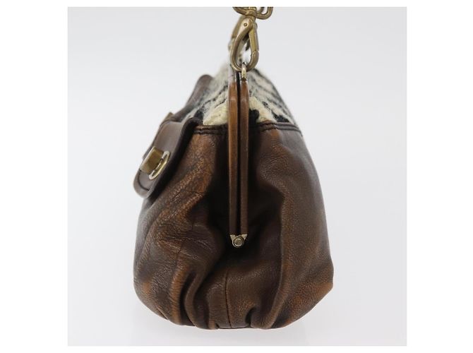 Miu Miu Hand Bag Leather Brown Silver - vista 5