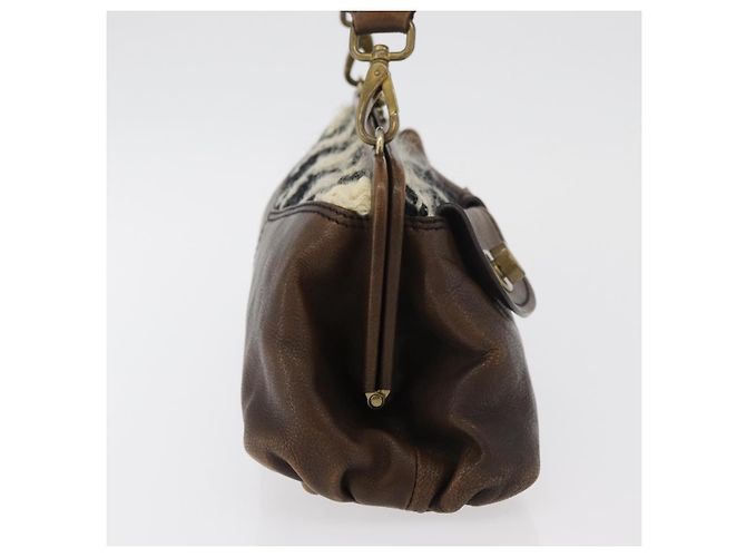 Miu Miu Hand Bag Leather Brown Silver - vista 6