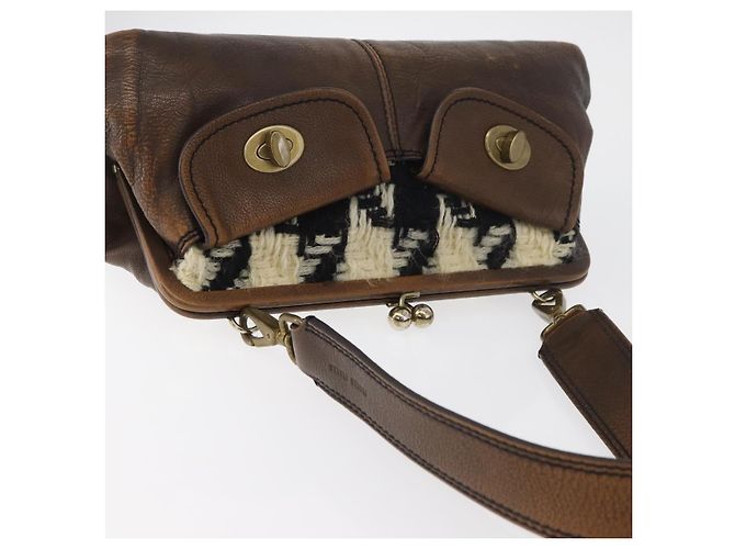 Miu Miu Hand Bag Leather Brown Silver - vista 7