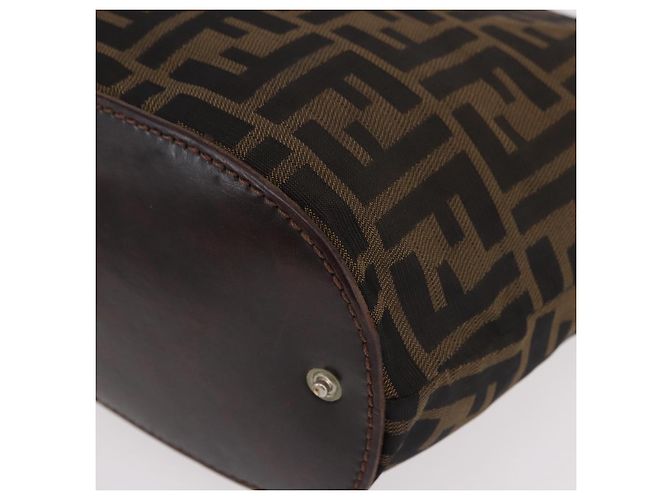 FENDI Zucca Canvas Hand Bag Black Brown - vista 13