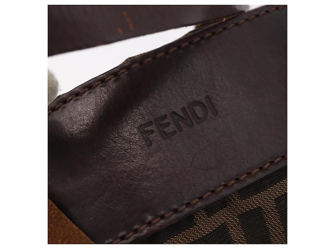 FENDI Zucca Canvas Hand Bag Black Brown - vista 14