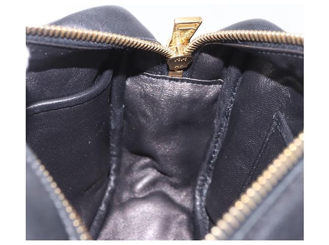 PRADA Ribbon Shoulder Bag Leather Black Gold - vista 18