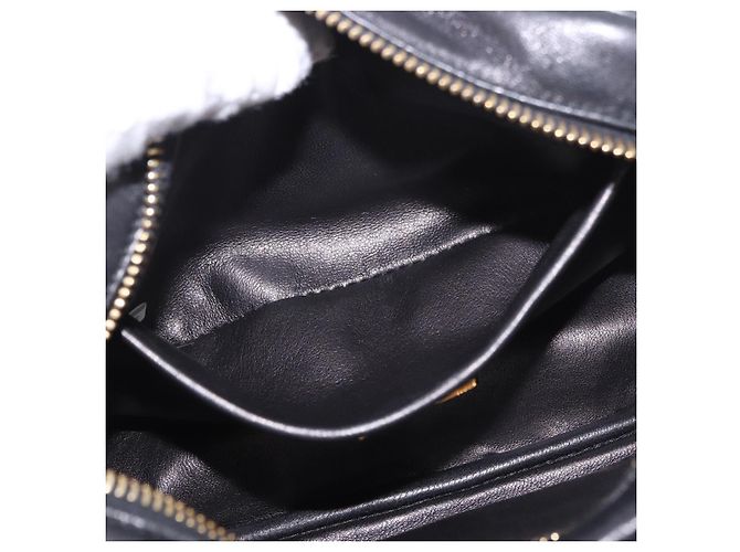 PRADA Ribbon Shoulder Bag Leather Black Gold - vista 20