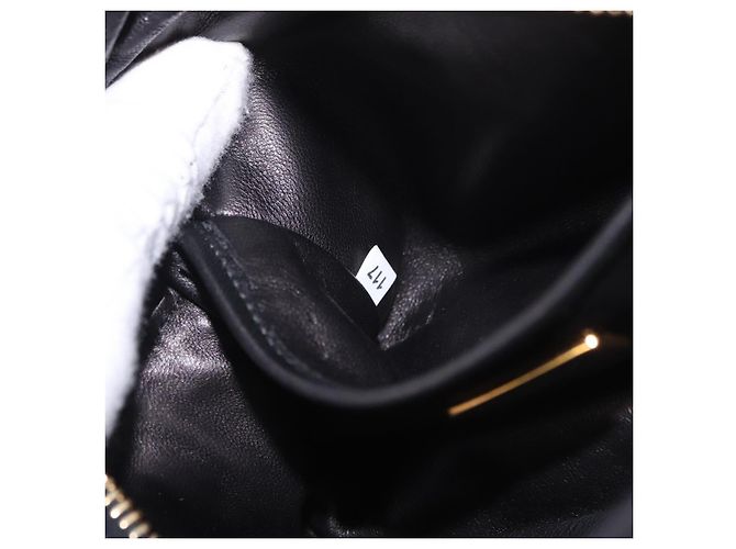 PRADA Ribbon Shoulder Bag Leather Black Gold - vista 21