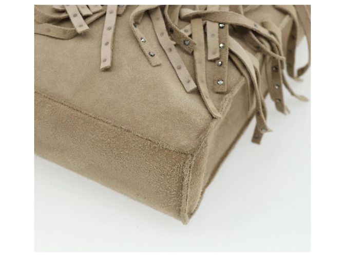 CHANEL Hand Bag Suede Beige Silver CC - vista 14
