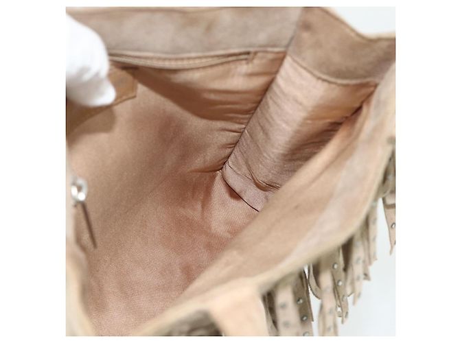 CHANEL Hand Bag Suede Beige Silver CC - vista 19