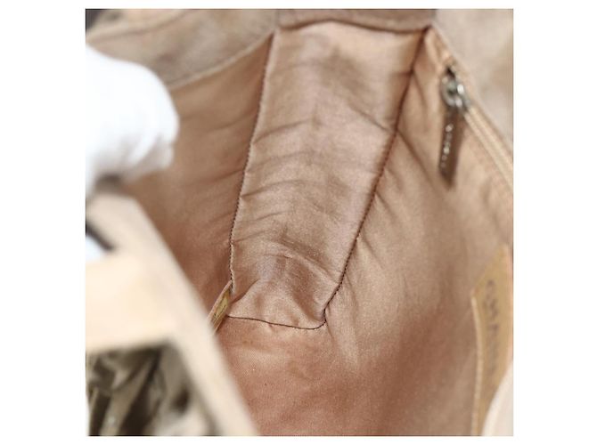 CHANEL Hand Bag Suede Beige Silver CC - vista 20
