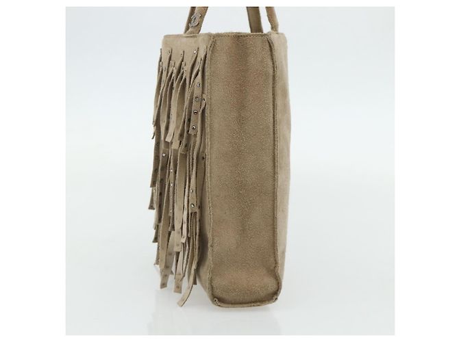 CHANEL Hand Bag Suede Beige Silver CC - vista 4