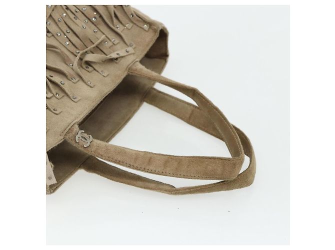 CHANEL Hand Bag Suede Beige Silver CC - vista 7