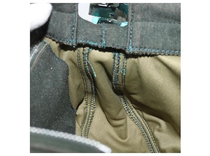 FENDI Mamma Baguette Hand Bag Cotton Green Silver - vista 19