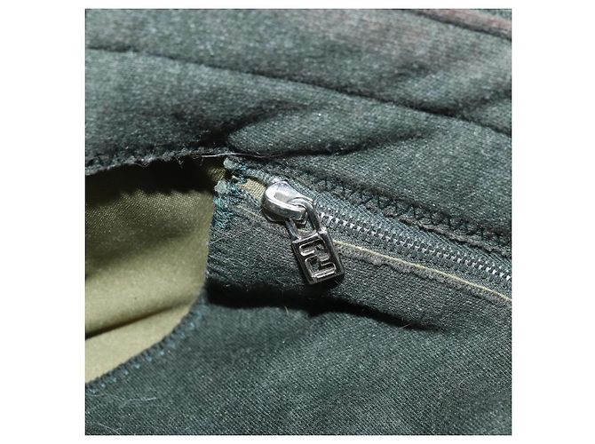 FENDI Mamma Baguette Hand Bag Cotton Green Silver - vista 21
