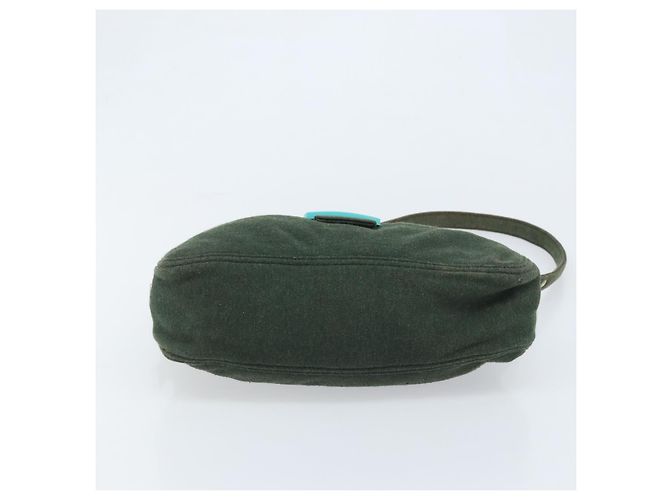 FENDI Mamma Baguette Hand Bag Cotton Green Silver - vista 5