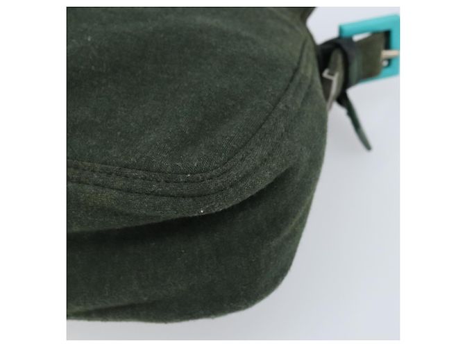 FENDI Mamma Baguette Hand Bag Cotton Green Silver - vista 9